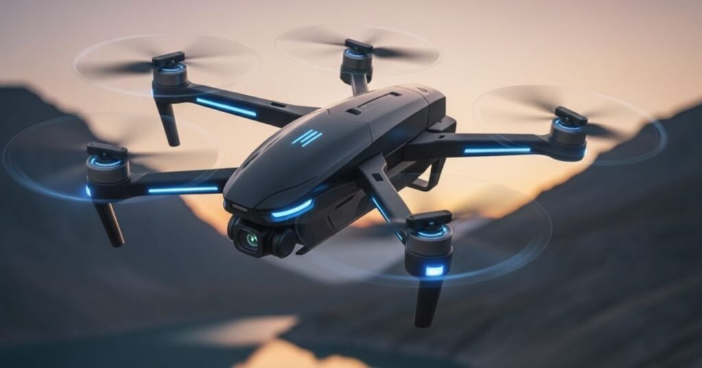 Drone profesional DJI Mavic 3 Pro volando en exteriores - Tienda Aerovista Store