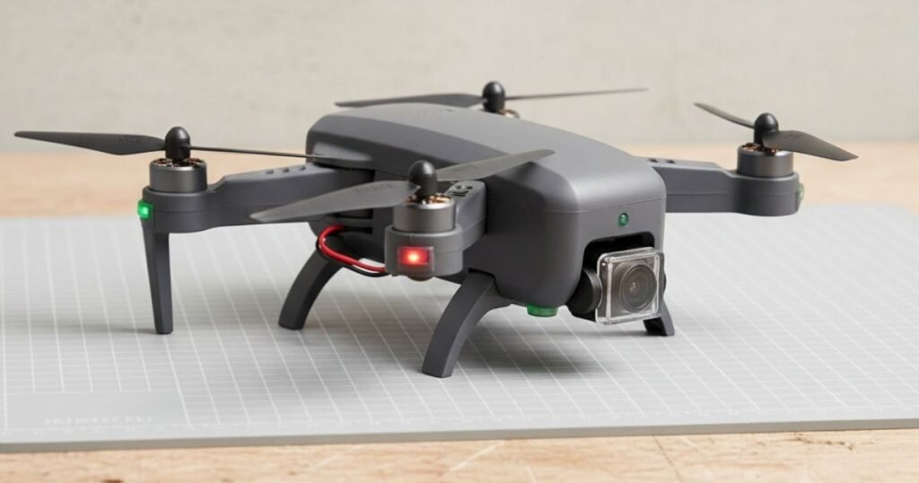 Drone plegable económico con control remoto y protectores de hélices - Aerovista Store